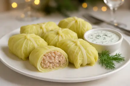 Фото Нежные голубцы из пекинской капусты с мясной начинкой