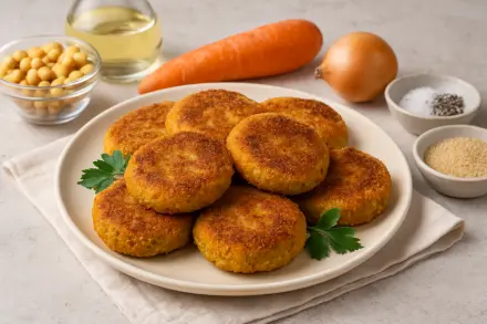 Фото Веганские котлеты из нута с овощами