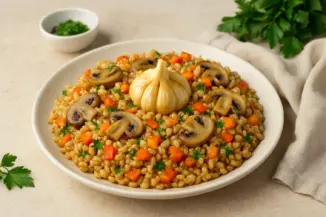 Изображение рецепта Плов из перловки с грибами и овощами