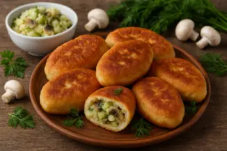 Изображение рецепта Жареные пирожки с грибами и картофелем