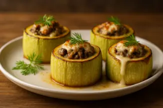 Изображение рецепта Бочонки из кабачков с грибами
