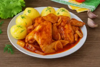 Изображение рецепта Куриные крылышки в томатно-чесночном соусе