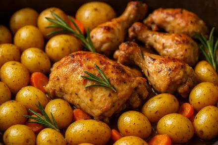 Фото Курица в рукаве с картошкой и розмарином