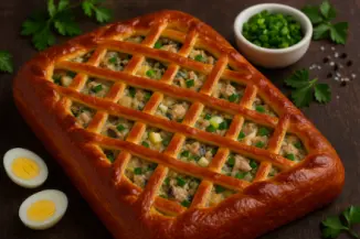 Превью рецепта Дрожжевой пирог со скумбрией