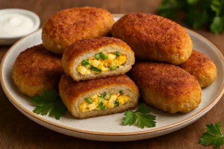 Фото Зразы из скумбрии с сыром и яйцом