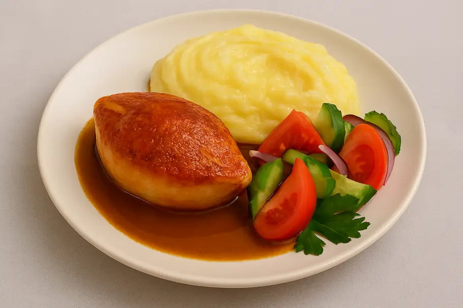 Фото готового рецепта Мясные кармашки с ананасом и орехами