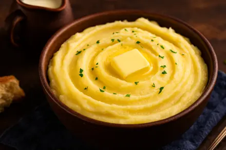 Фото Картофельное пюре с молоком и сливочным маслом