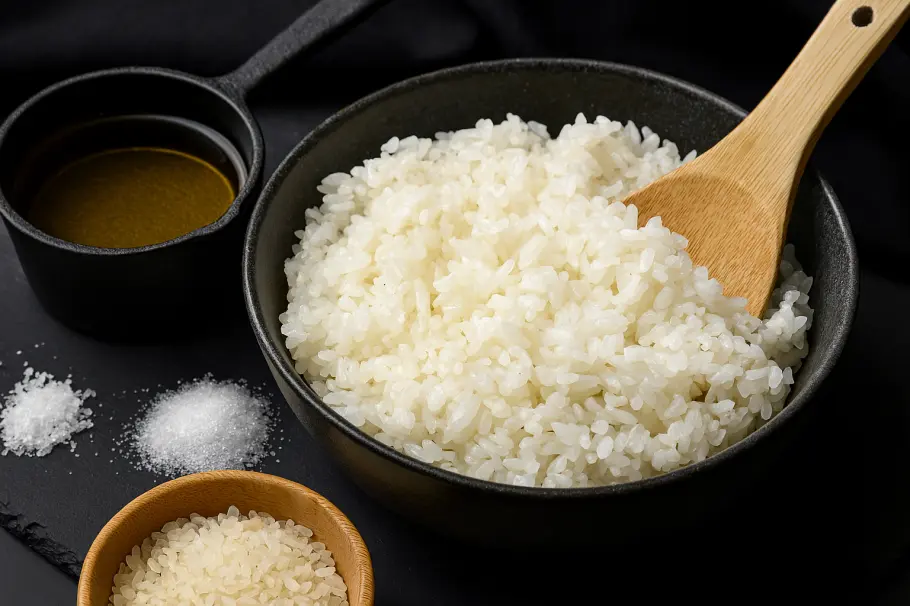 Фото готового рецепта Приготовление риса для онигири и суши