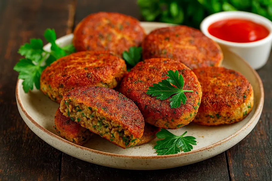 Фото готового рецепта Фасолевые котлеты с зеленью