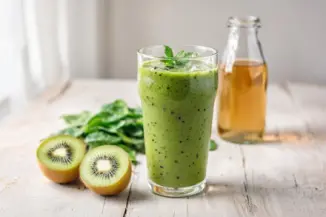 Превью рецепта Зелёный смузи с киви, шпинатом и яблочным соком