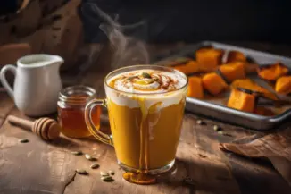 Превью рецепта Тёплый смузи из запечённой тыквы с кокосовым молоком и специями