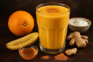 Превью рецепта Апельсиновый смузи с имбирем и куркумой для иммунитета