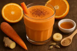 Превью рецепта Морковно-апельсиновый смузи с бананом и имбирем