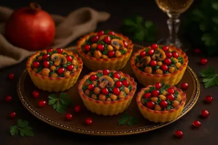 Фото Тарталетки с курицей и грибами