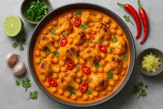 Превью рецепта Тайский карри из запечённой цветной капусты с нутом