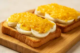 Превью рецепта Бутерброд с яйцом и сыром чеддер
