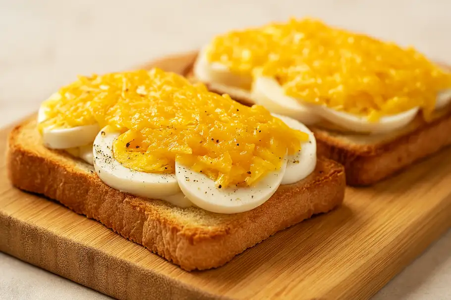 Фото готового рецепта Бутерброд с яйцом и сыром чеддер