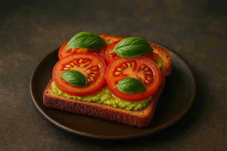 Фото готового рецепта Бутерброд с авокадо и томатами