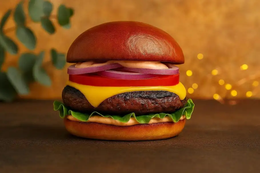 Фото готового рецепта Чизбургер домашний с говяжьей котлетой