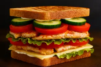 Превью рецепта Классический сэндвич с курицей и овощами