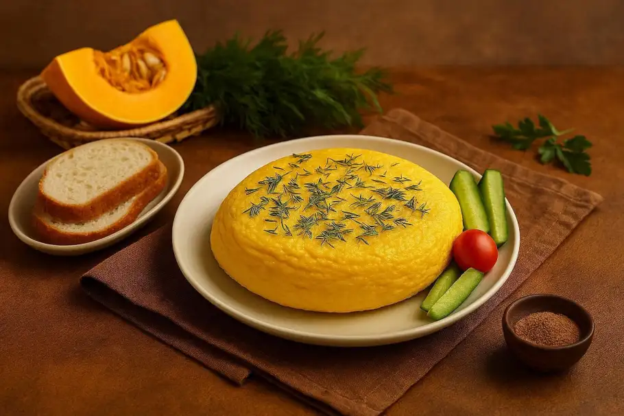 Фото готового рецепта Омлет с тыквой в мультиварке