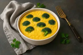 Превью рецепта Паровой омлет с брокколи и сыром