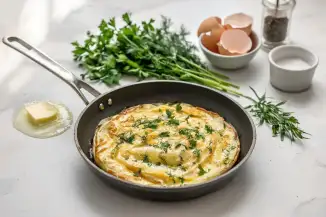 Превью рецепта Французский омлет с травами на сковороде