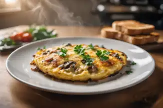 Превью рецепта Омлет с грибами в мультиварке