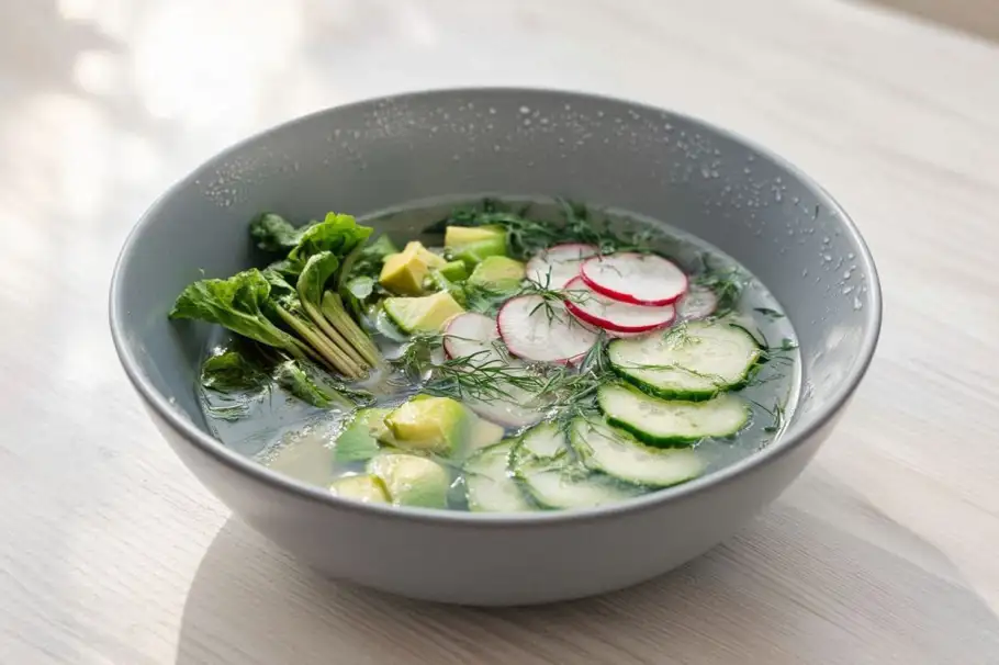 Фото готового рецепта Веганская ботвинья с авокадо