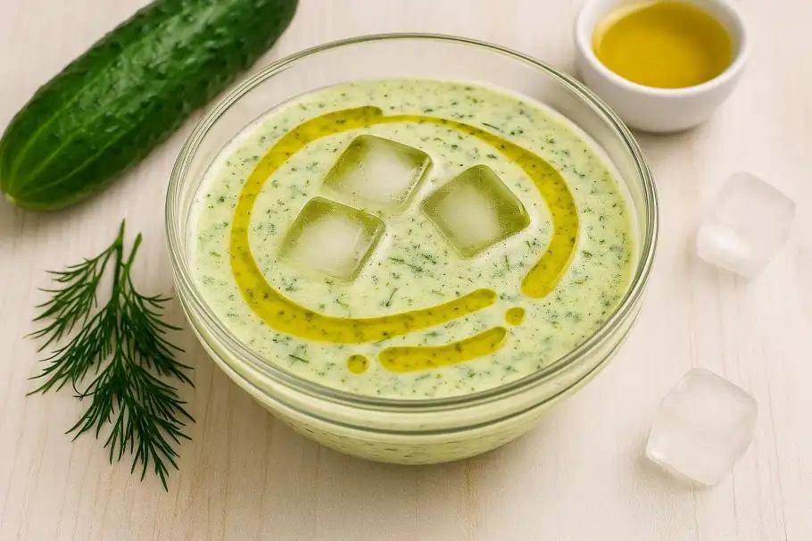 Фото готового рецепта Таратор - болгарский холодный суп с огурцами и грецкими орехами