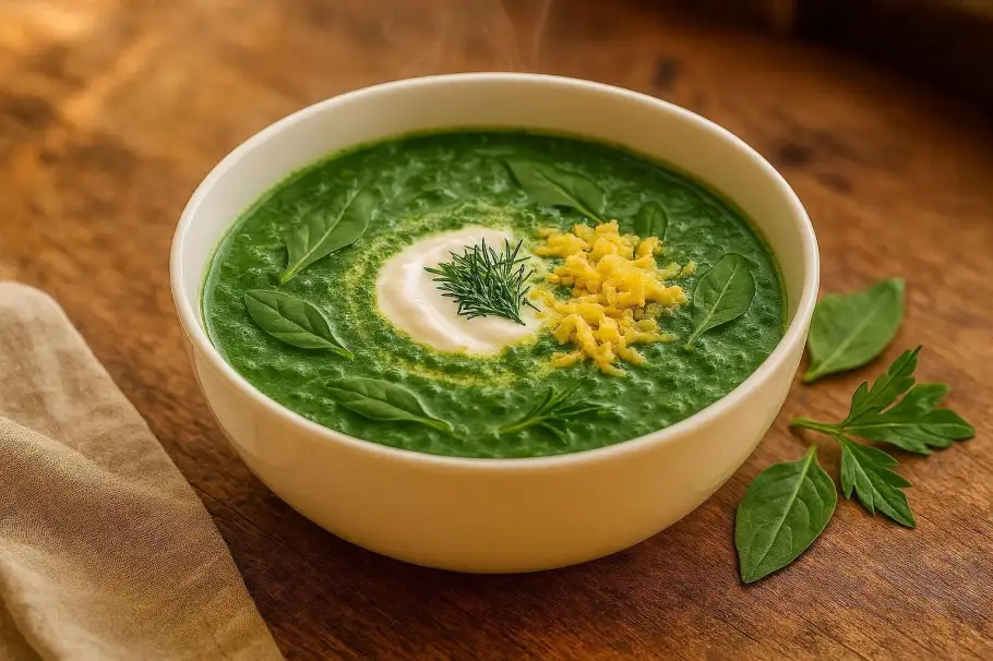 Фото готового рецепта Щавелевый суп с яйцом