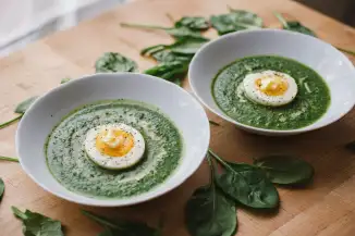 Превью рецепта Шпинатный суп на пару с яйцом