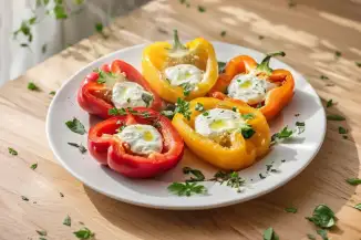 Превью рецепта Перец на пару с чесночным соусом