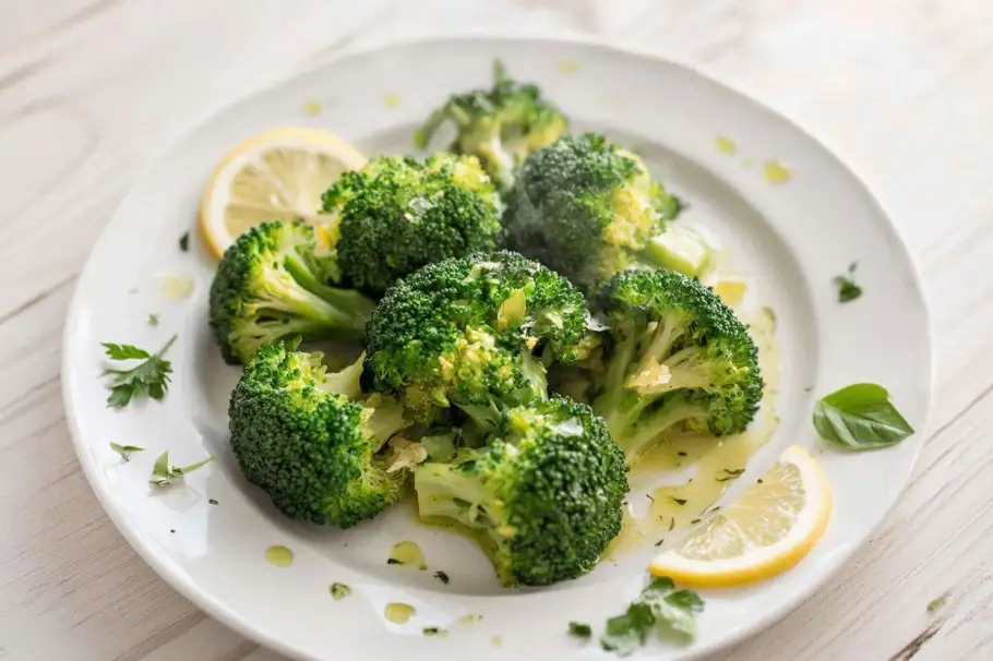 Фото готового рецепта Брокколи на пару с лимонным соусом