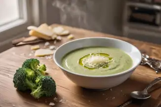 Превью рецепта Крем-суп из тушеной брокколи с пармезаном