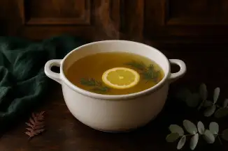 Превью рецепта Рыбный бульон из головы лосося - полезный и вкусный