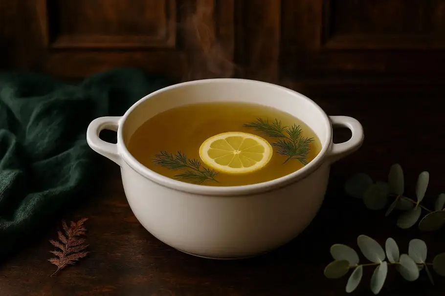 Фото готового рецепта Рыбный бульон из головы лосося - полезный и вкусный