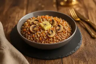 Превью рецепта Гречневая каша с грибами и луком