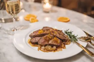 Превью рецепта Печень утки с апельсиновым конфи - изысканный рецепт как в ресторане