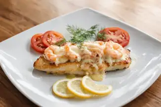 Превью рецепта Рыбное филе с креветками и сыром