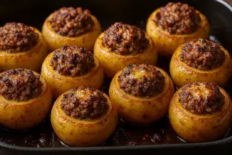 Превью рецепта Фаршированный картофель в духовке