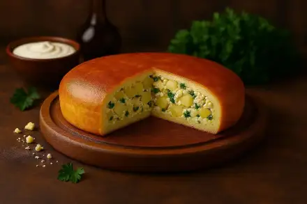 Фото Пирог заливной с картофелем и сыром