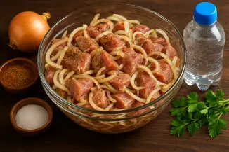 Превью рецепта Маринад мяса для шашлыка на минеральной воде