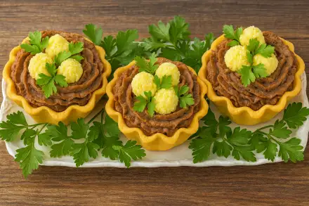 Фото Тарталетки с паштетом из куриной печени