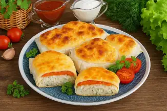 Превью рецепта Рыба в лаваше с томатами и сырной корочкой