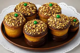 Превью рецепта Нежные бисквитные куличи с шоколадной крошкой