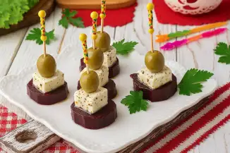 Превью рецепта Канапе со свеклой и фетой