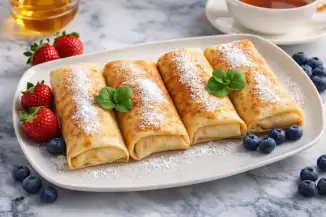 Превью рецепта Блины с яблоками и грецкими орехами