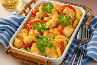 Превью рецепта Соте из рыбки с овощами