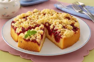 Превью рецепта Пирог с брусникой и орехами